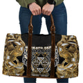 Aotearoa Waikato Tainui Travel Bag Maori Light Gold Tribal Paua Shell Pattern