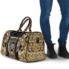 Aotearoa Waikato Tainui Travel Bag Maori Light Gold Tribal Paua Shell Pattern