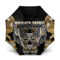 Aotearoa Waikato Tainui Umbrella Maori Light Gold Tribal Paua Shell Pattern
