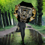 Aotearoa Waikato Tainui Umbrella Maori Light Gold Tribal Paua Shell Pattern
