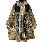 Aotearoa Waikato Tainui Wearable Blanket Hoodie Maori Light Gold Tribal Paua Shell Pattern