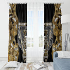 Aotearoa Waikato Tainui Window Curtain Maori Light Gold Tribal Paua Shell Pattern