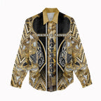Aotearoa Waikato Tainui Women Casual Shirt Maori Light Gold Tribal Paua Shell Pattern
