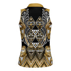 Aotearoa Waikato Tainui Women Sleeveless Polo Shirt Maori Light Gold Tribal Paua Shell Pattern