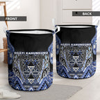 Aotearoa Ngati Kahungunu Laundry Basket Maori Tribal Blue Paua Shell Pattern