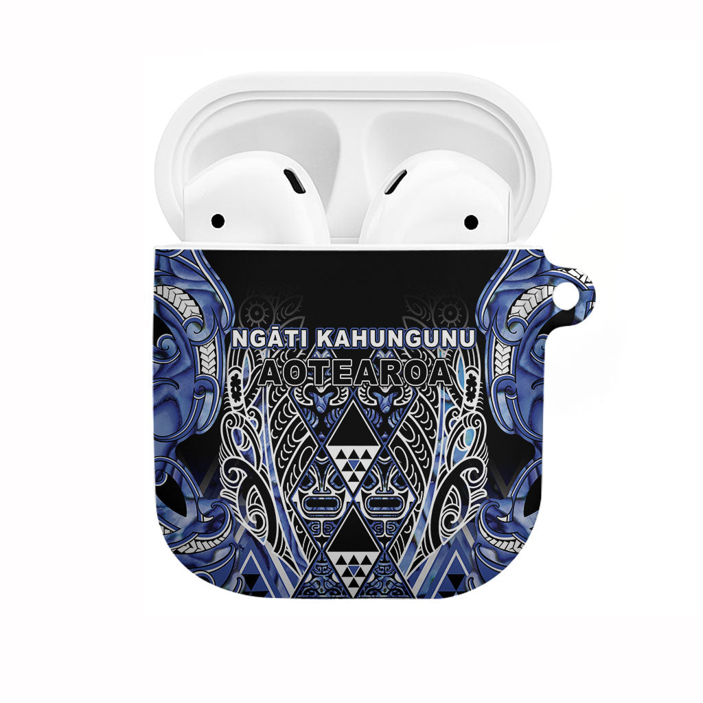 Aotearoa Ngati Kahungunu AirPods Case Maori Tribal Blue Paua Shell Pattern