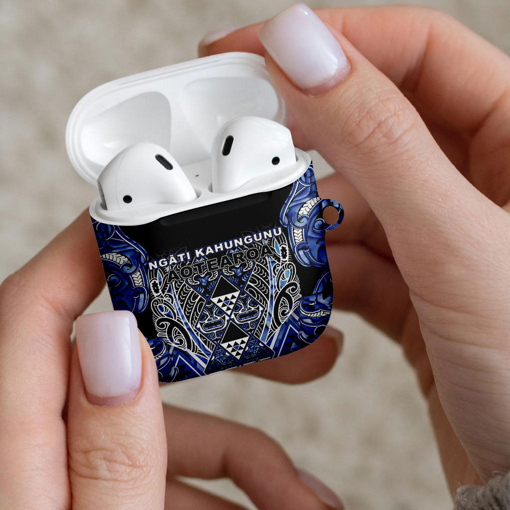 Aotearoa Ngati Kahungunu AirPods Case Maori Tribal Blue Paua Shell Pattern