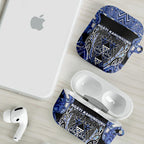 Aotearoa Ngati Kahungunu AirPods Case Maori Tribal Blue Paua Shell Pattern