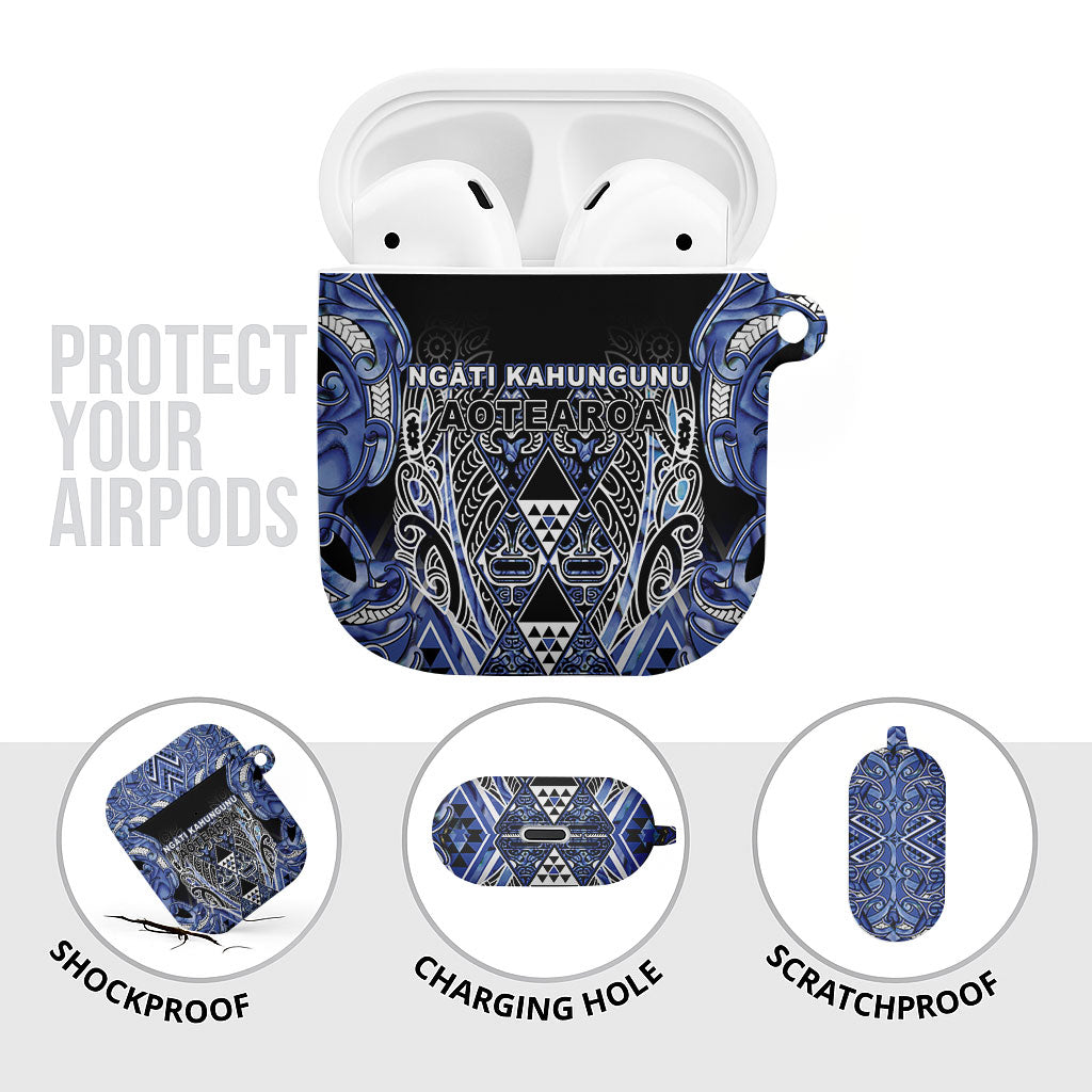 Aotearoa Ngati Kahungunu AirPods Case Maori Tribal Blue Paua Shell Pattern