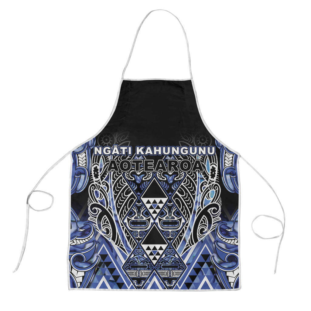Aotearoa Ngati Kahungunu Apron Maori Tribal Blue Paua Shell Pattern