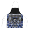 Aotearoa Ngati Kahungunu Apron Maori Tribal Blue Paua Shell Pattern