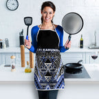 Aotearoa Ngati Kahungunu Apron Maori Tribal Blue Paua Shell Pattern