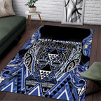 Aotearoa Ngati Kahungunu Area Rug Maori Tribal Blue Paua Shell Pattern