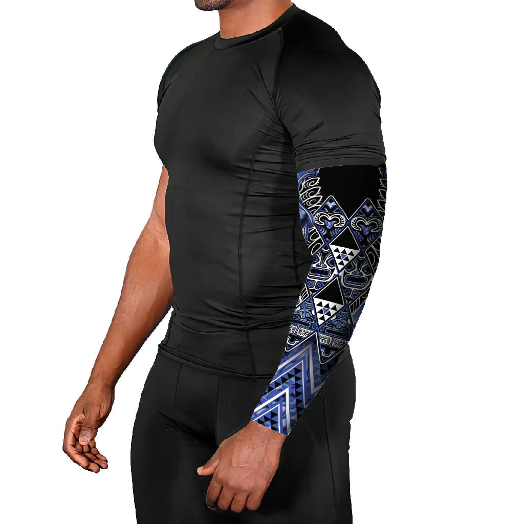 Aotearoa Ngati Kahungunu Arm Sleeves Maori Tribal Blue Paua Shell Pattern