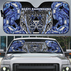 Aotearoa Ngati Kahungunu Auto Sun Shade Maori Tribal Blue Paua Shell Pattern