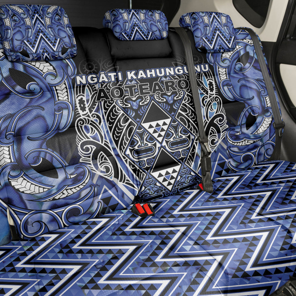 Aotearoa Ngati Kahungunu Back Car Seat Cover Maori Tribal Blue Paua Shell Pattern