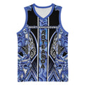 Aotearoa Ngati Kahungunu Basketball Jersey Maori Tribal Blue Paua Shell Pattern