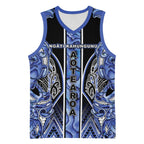 Aotearoa Ngati Kahungunu Basketball Jersey Maori Tribal Blue Paua Shell Pattern