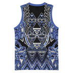 Aotearoa Ngati Kahungunu Basketball Jersey Maori Tribal Blue Paua Shell Pattern