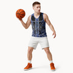 Aotearoa Ngati Kahungunu Basketball Jersey Maori Tribal Blue Paua Shell Pattern