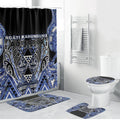 Aotearoa Ngati Kahungunu Bathroom Set Maori Tribal Blue Paua Shell Pattern