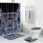 Aotearoa Ngati Kahungunu Bathroom Set Maori Tribal Blue Paua Shell Pattern