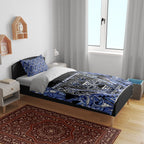 Aotearoa Ngati Kahungunu Bedding Set Maori Tribal Blue Paua Shell Pattern