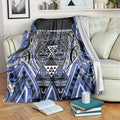 Aotearoa Ngati Kahungunu Blanket Maori Tribal Blue Paua Shell Pattern