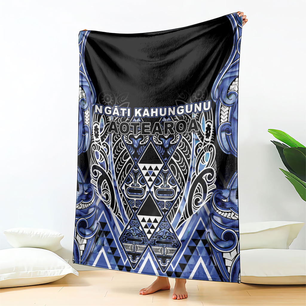 Aotearoa Ngati Kahungunu Blanket Maori Tribal Blue Paua Shell Pattern