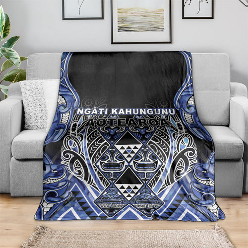 Aotearoa Ngati Kahungunu Blanket Maori Tribal Blue Paua Shell Pattern