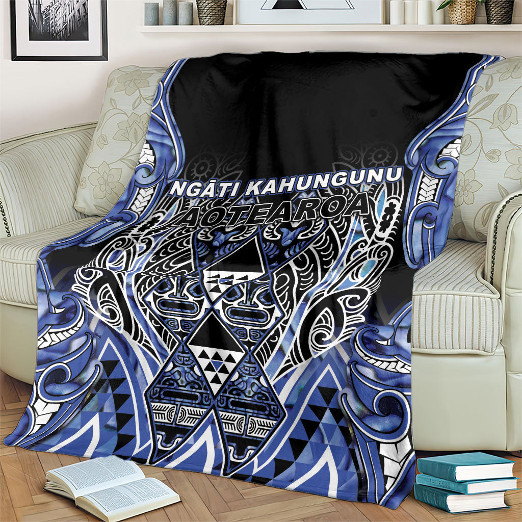 Aotearoa Ngati Kahungunu Blanket Maori Tribal Blue Paua Shell Pattern