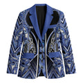 Aotearoa Ngati Kahungunu Blazer Maori Tribal Blue Paua Shell Pattern