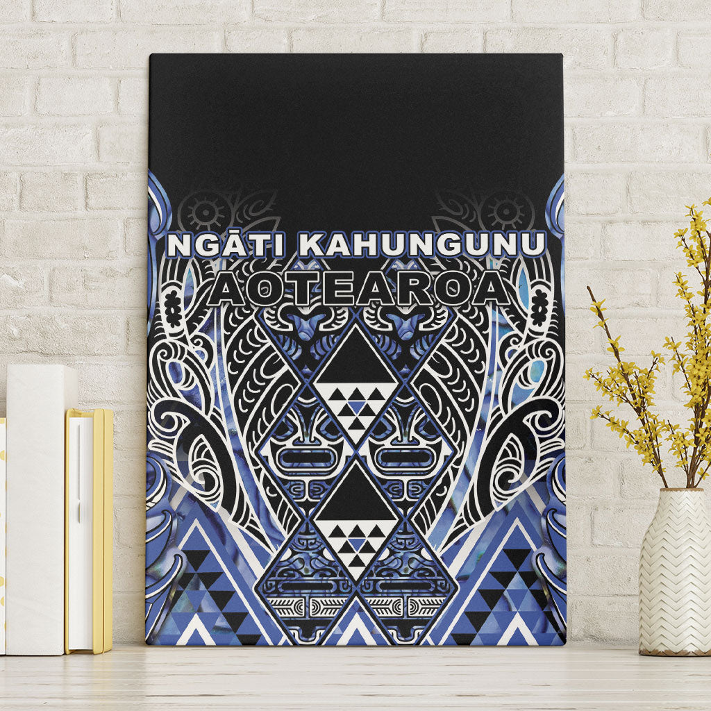 Aotearoa Ngati Kahungunu Canvas Wall Art Maori Tribal Blue Paua Shell Pattern
