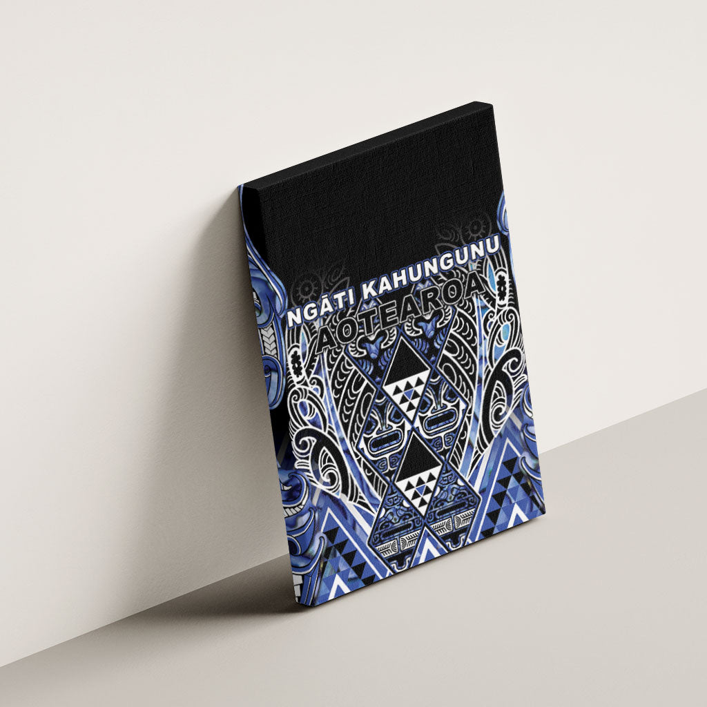 Aotearoa Ngati Kahungunu Canvas Wall Art Maori Tribal Blue Paua Shell Pattern