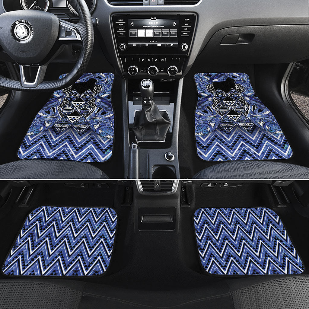 Aotearoa Ngati Kahungunu Car Mats Maori Tribal Blue Paua Shell Pattern
