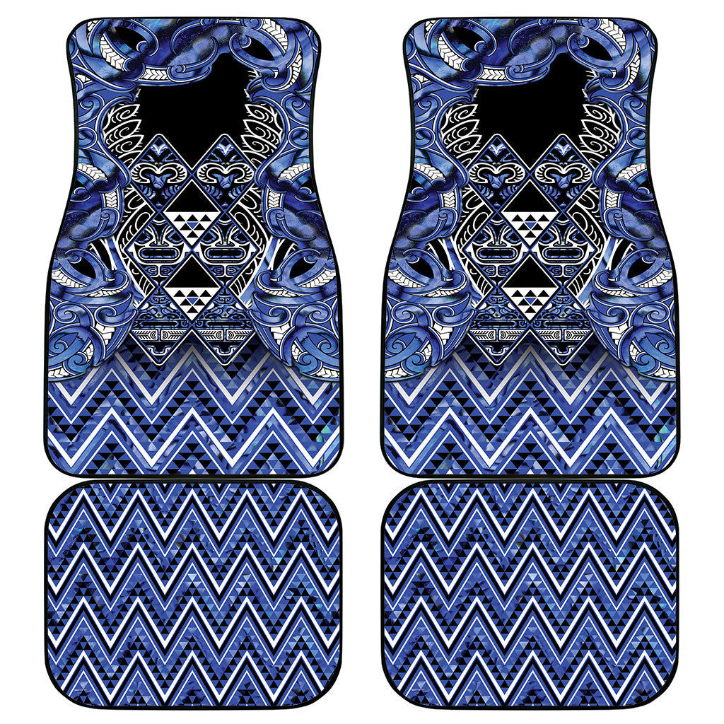 Aotearoa Ngati Kahungunu Car Mats Maori Tribal Blue Paua Shell Pattern