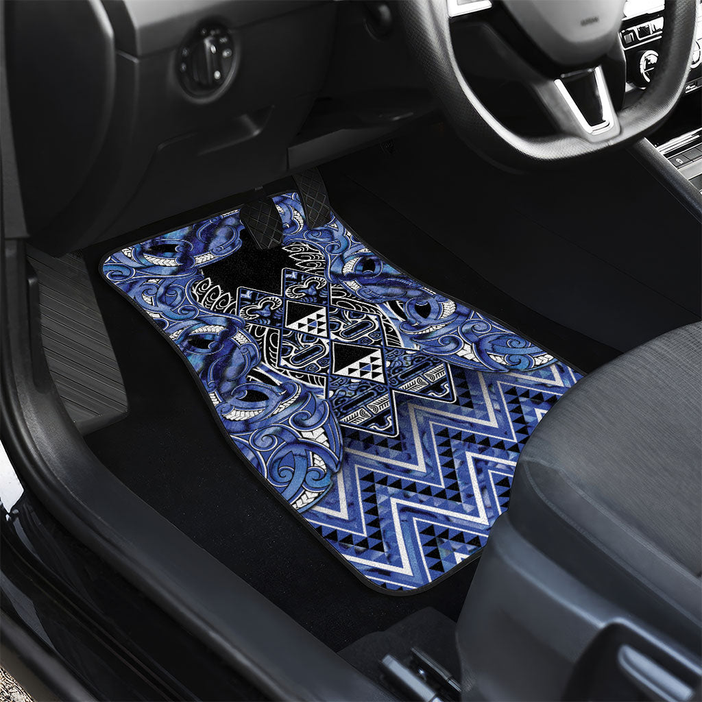 Aotearoa Ngati Kahungunu Car Mats Maori Tribal Blue Paua Shell Pattern