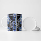 Aotearoa Ngati Kahungunu Ceramic Mug Maori Tribal Blue Paua Shell Pattern
