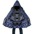 Aotearoa Ngati Kahungunu Cloak Maori Tribal Blue Paua Shell Pattern