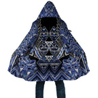 Aotearoa Ngati Kahungunu Cloak Maori Tribal Blue Paua Shell Pattern