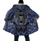 Aotearoa Ngati Kahungunu Cloak Maori Tribal Blue Paua Shell Pattern