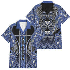 Aotearoa Ngati Kahungunu Family Matching Summer Maxi Dress and Hawaiian Shirt Maori Tribal Blue Paua Shell Pattern
