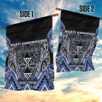 Aotearoa Ngati Kahungunu Garden Flag Maori Tribal Blue Paua Shell Pattern