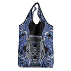 Aotearoa Ngati Kahungunu Grocery Bag Maori Tribal Blue Paua Shell Pattern