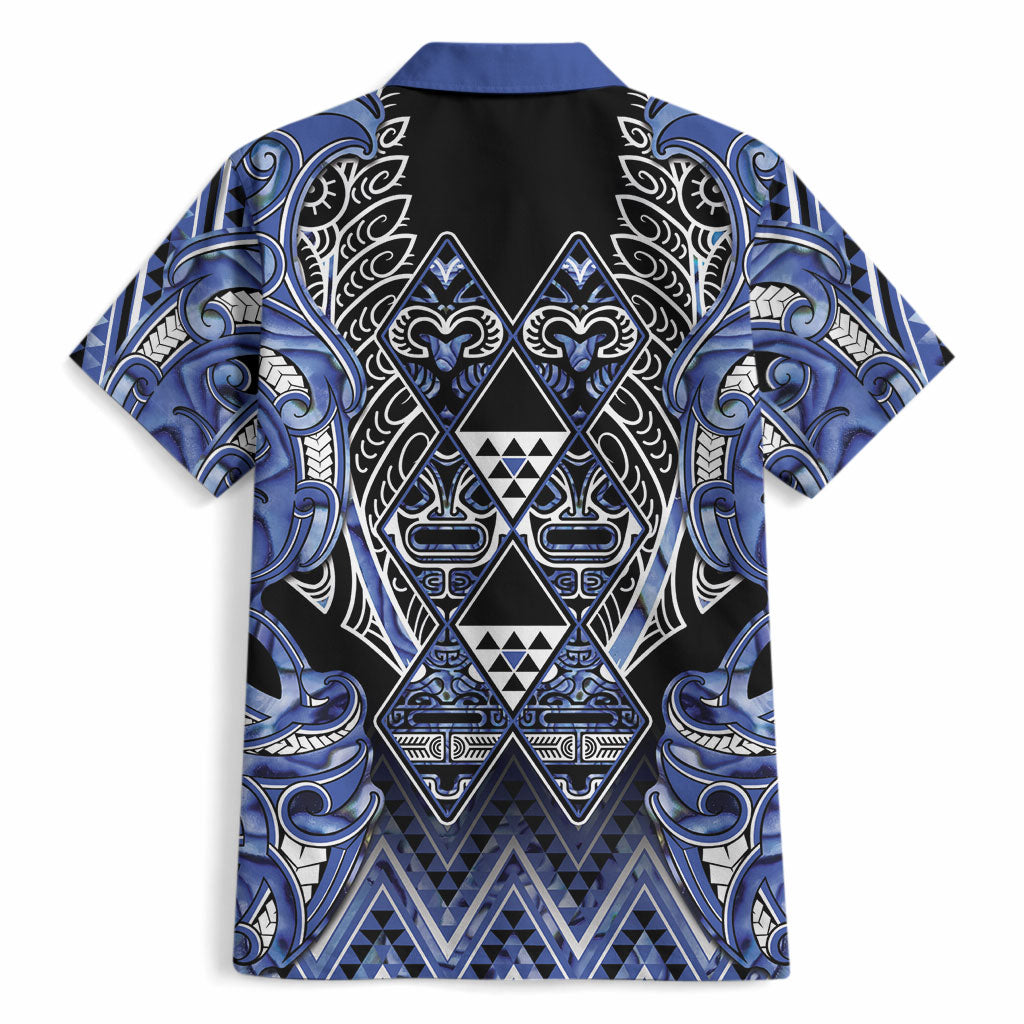 Aotearoa Ngati Kahungunu Hawaiian Shirt Maori Tribal Blue Paua Shell Pattern