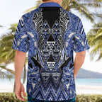 Aotearoa Ngati Kahungunu Hawaiian Shirt Maori Tribal Blue Paua Shell Pattern