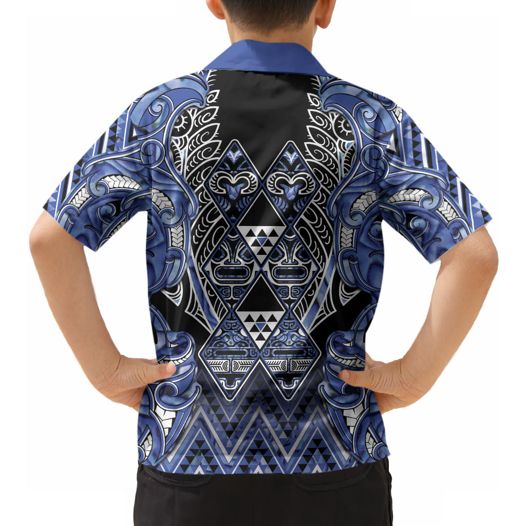 Aotearoa Ngati Kahungunu Hawaiian Shirt Maori Tribal Blue Paua Shell Pattern