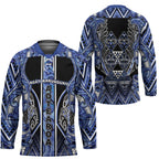 Aotearoa Ngati Kahungunu Hockey Jersey Maori Tribal Blue Paua Shell Pattern