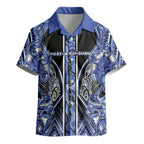 Aotearoa Ngati Kahungunu Kid Hawaiian Shirt Maori Tribal Blue Paua Shell Pattern