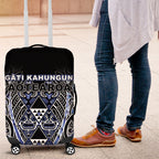 Aotearoa Ngati Kahungunu Luggage Cover Maori Tribal Blue Paua Shell Pattern